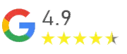 Google star rating of 4.9 for provide cars, reflecting high customer satisfaction in Japan car auctions.