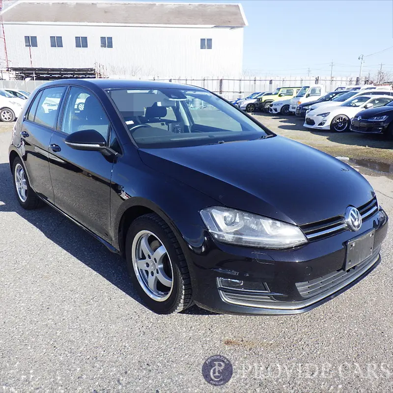 Black Volkswagen Golf sourced from Japan car auction for export.