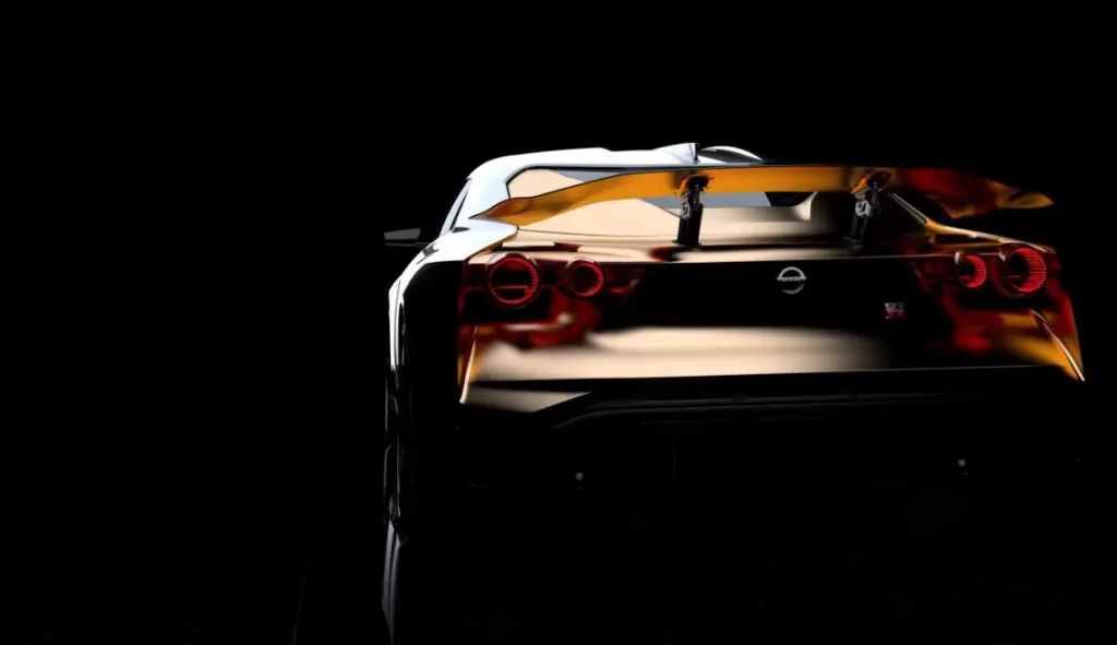 GT-R50 by Italdesign – Rear View – A stunning look at the rear end of the GT-R50 by Italdesign, featuring signature round taillights and an adjustable rear wing.